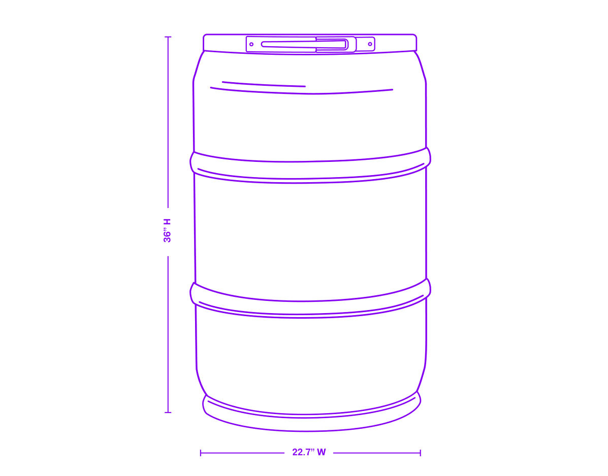 Illustration of 200L LLDPE drum