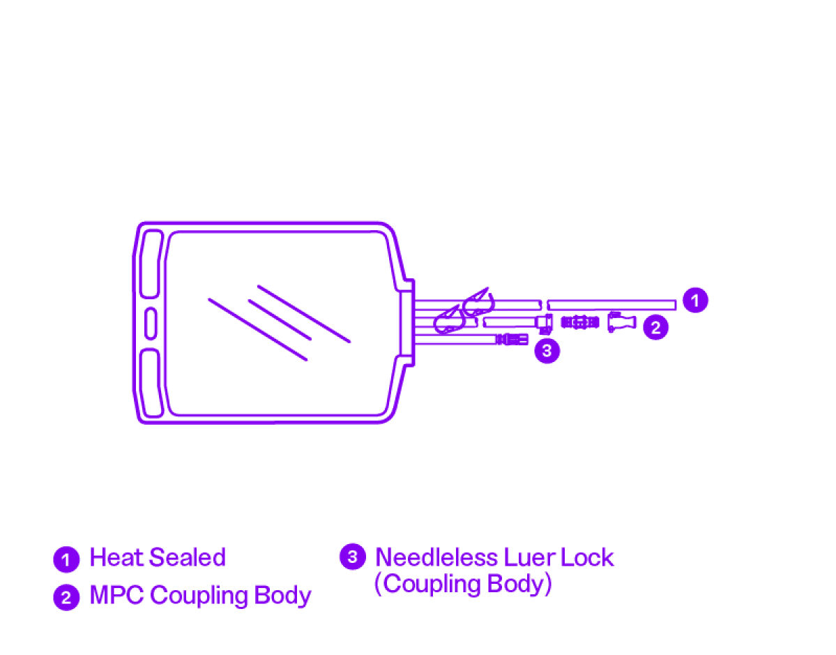 Illustration of 2L bioprocessing bag