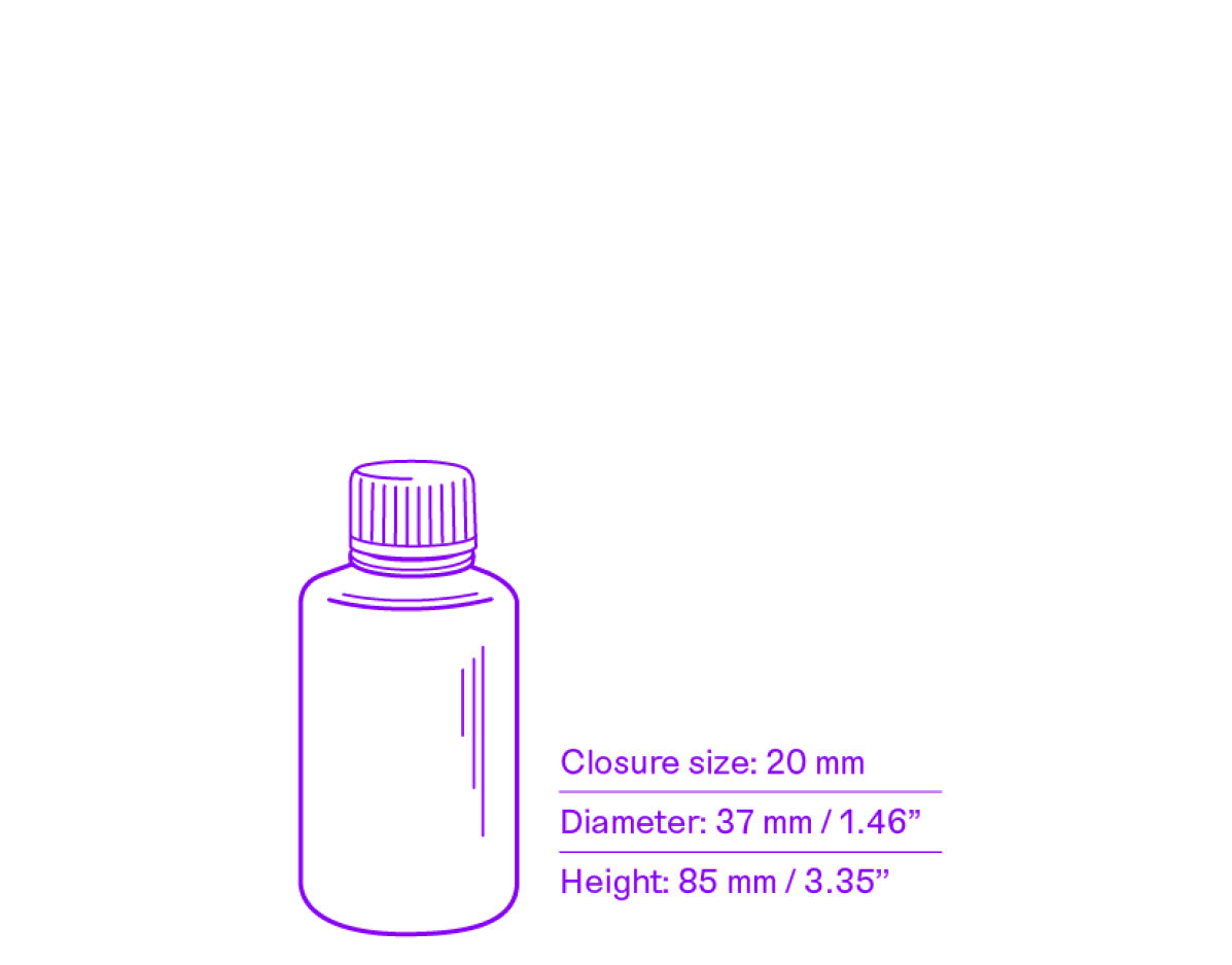 60 mL HDPE amber bottle