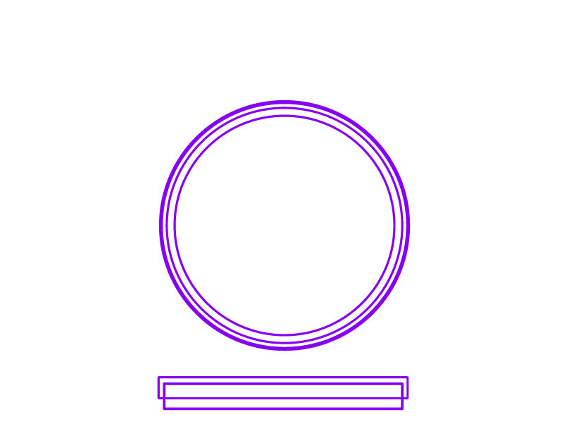Diagram of 150 x 15 mm round plate
