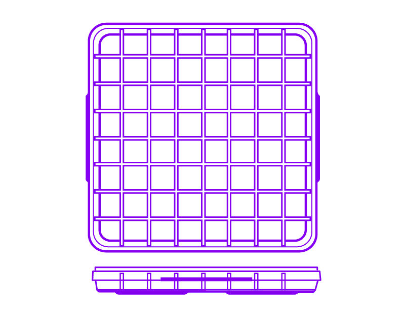 245x245x20 mm low-profile square gridded plate