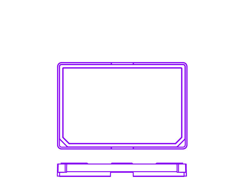 Diagram of 86 mm x 128 x 32 mm oblong plate