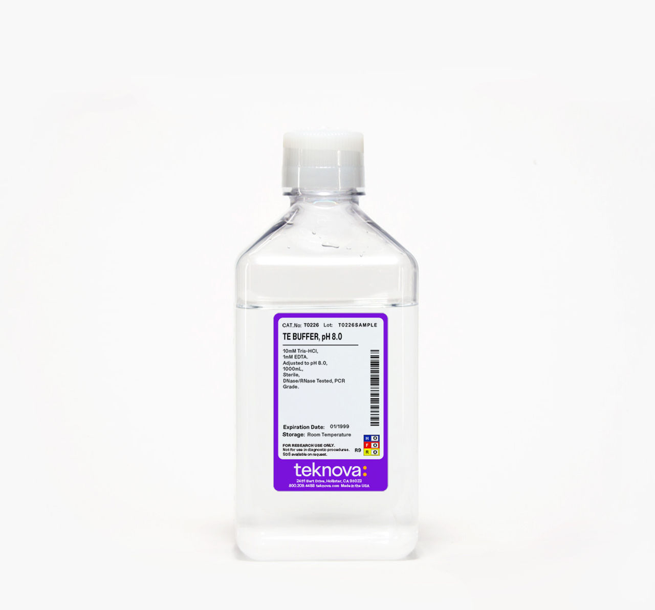 TE Buffer (10mM Tris, 1mM EDTA), pH 8.0 Solution in 1000 mL bottle