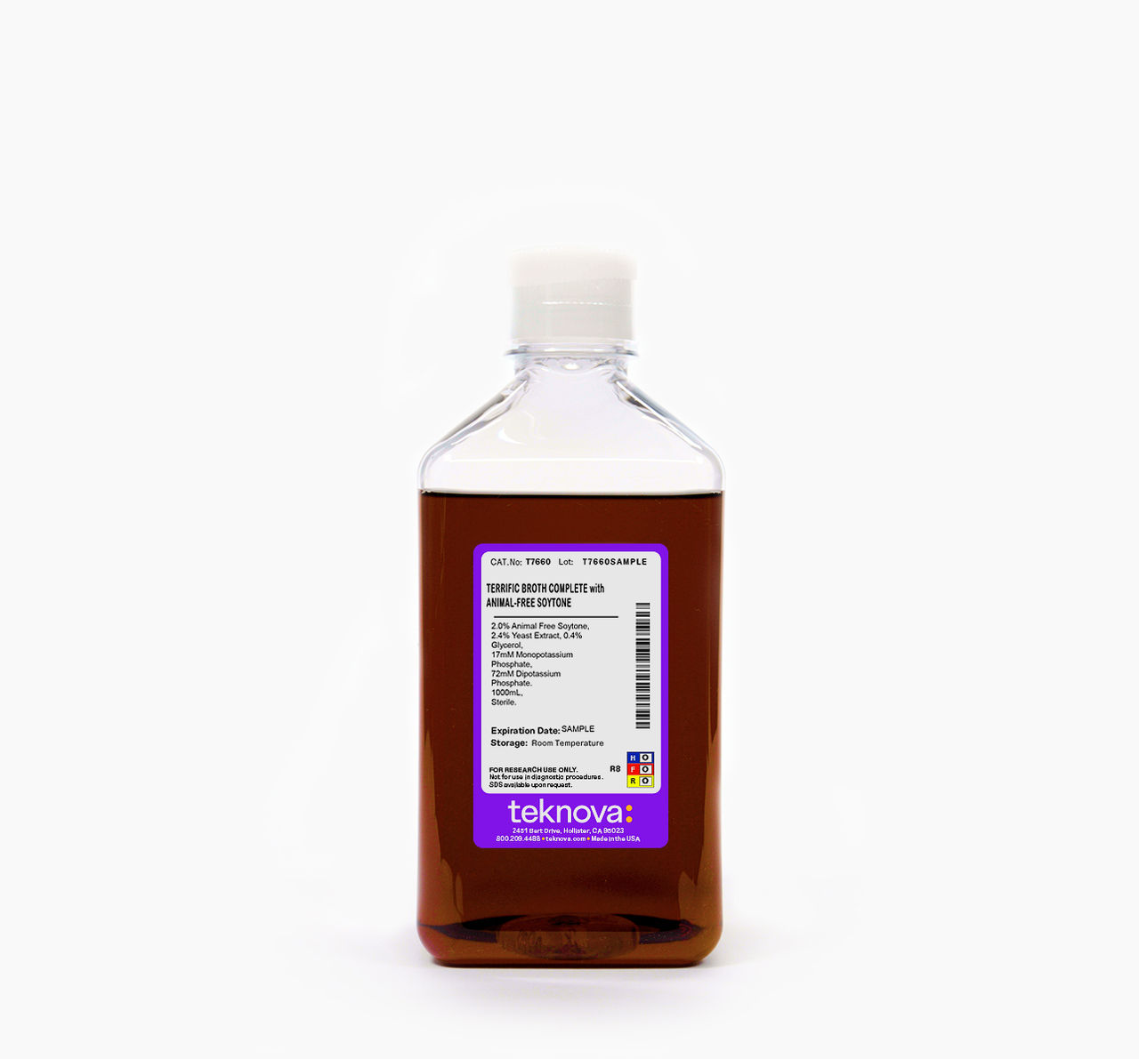 Terrific Broth Complete with Animal-Free Soytone in a 1000 mL bottle