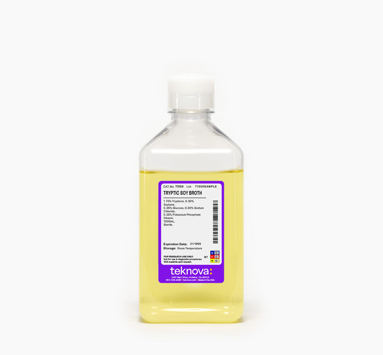 Tryptic Soy Broth in a 1000 mL bottle