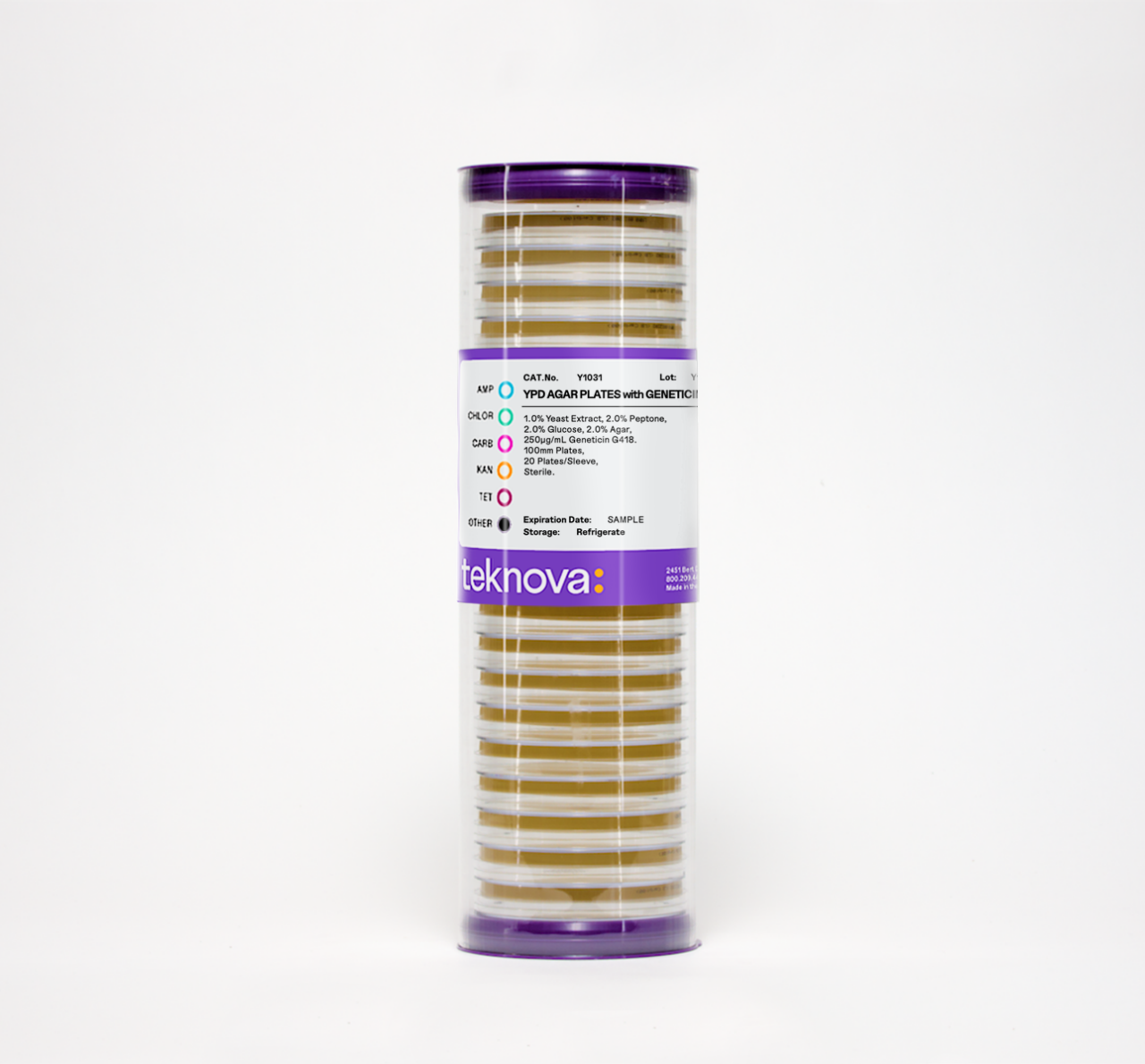 100 mm YPD Agar Plates with Geneticin G418-250 