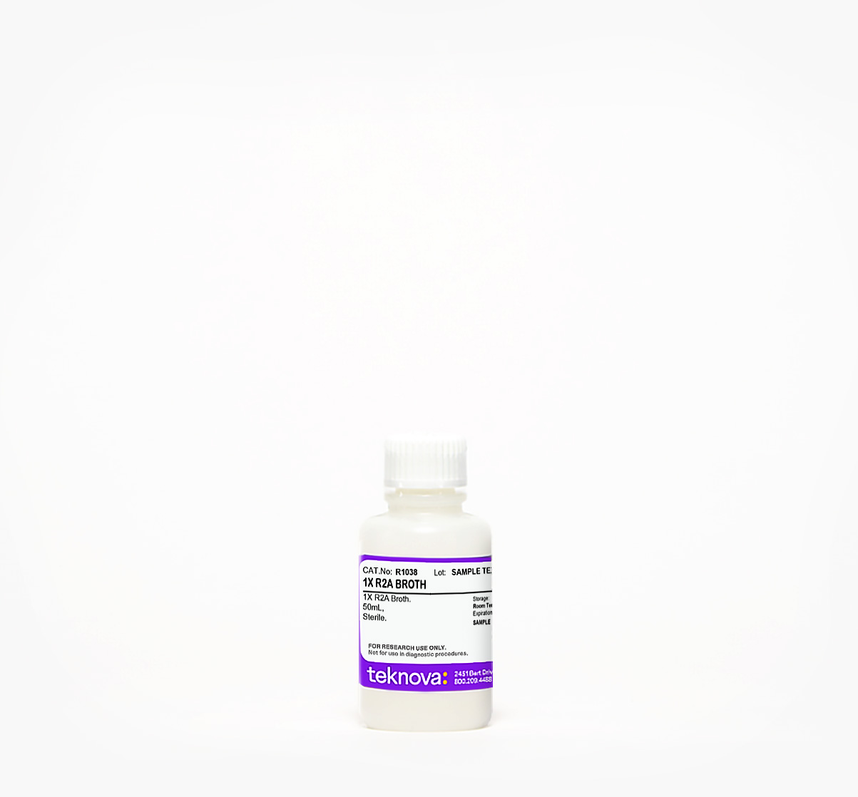 1X R2A Broth in a 50 mL bottle