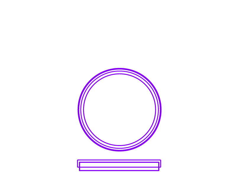 Diagram of 100 x 15 mm round plate