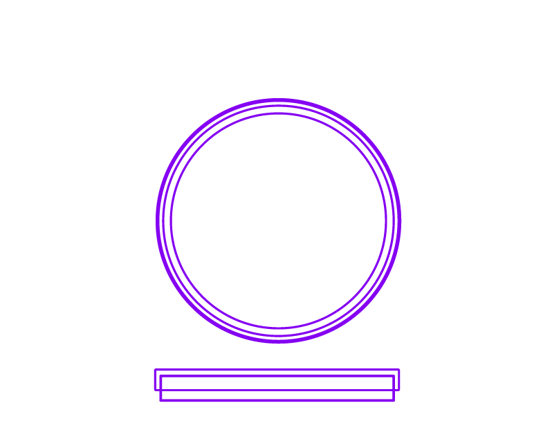 Diagram of 150 x 15 mm round plate