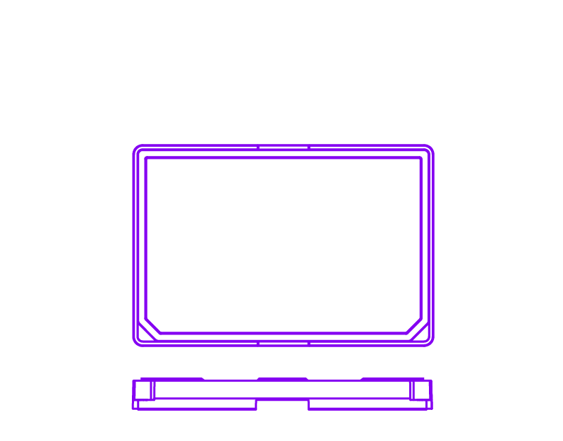 Diagram of 86 mm x 128 x 32 mm oblong plate