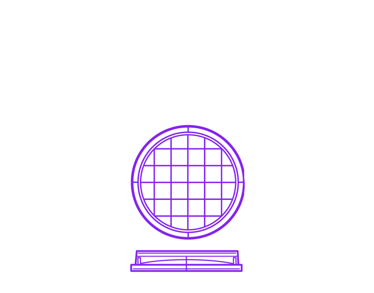 Diagram of a 65 x 15 mm round gridded contact plate