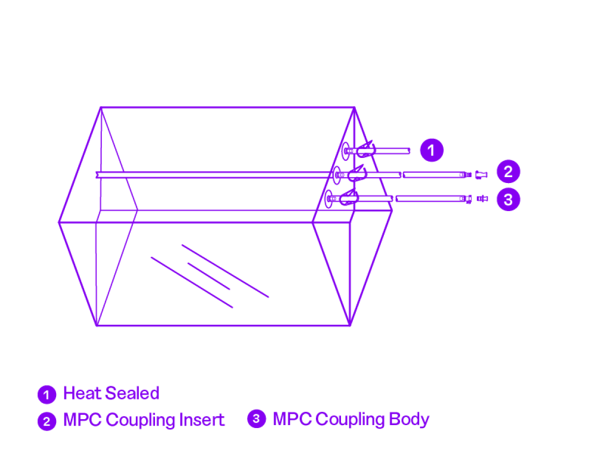 Illustration of 100L bioprocessing bag