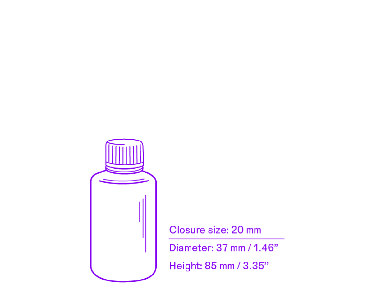 60 mL HDPE amber bottle