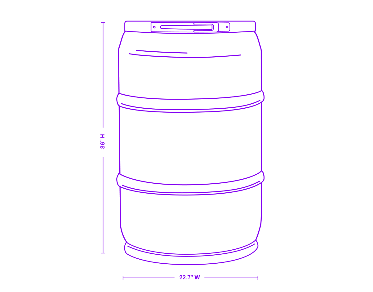 Illustration of 200L LLDPE drum