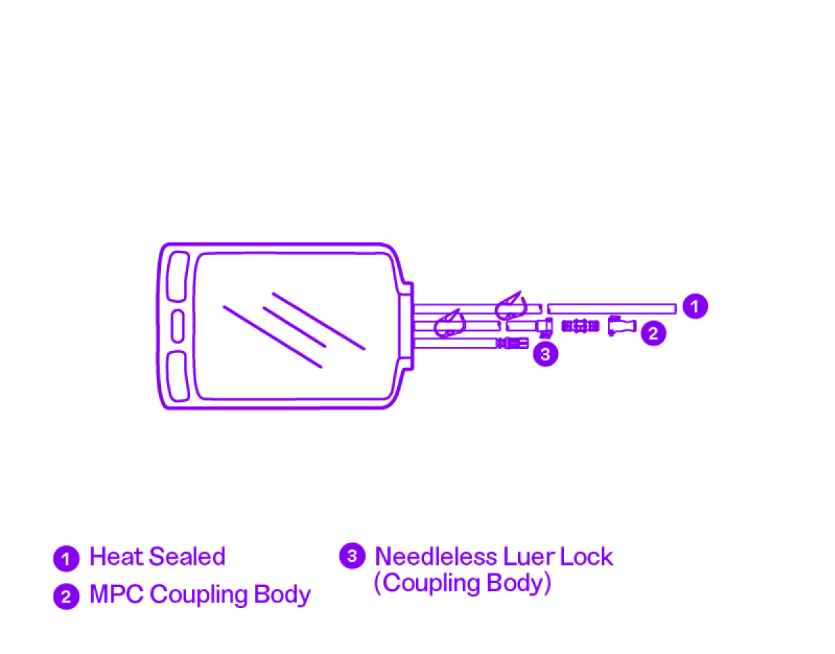 Illustration of 1L bioprocessing bag