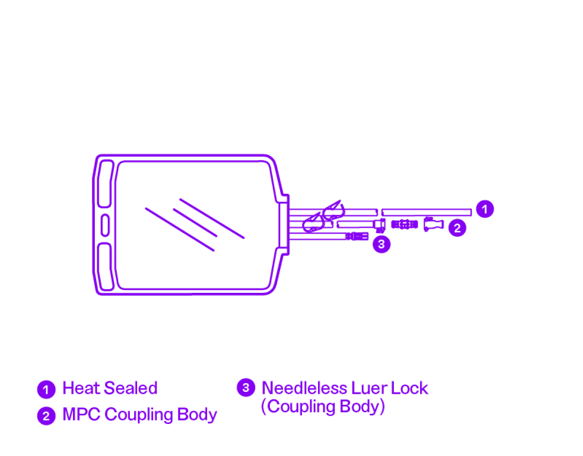 Illustration of 2L bioprocessing bag