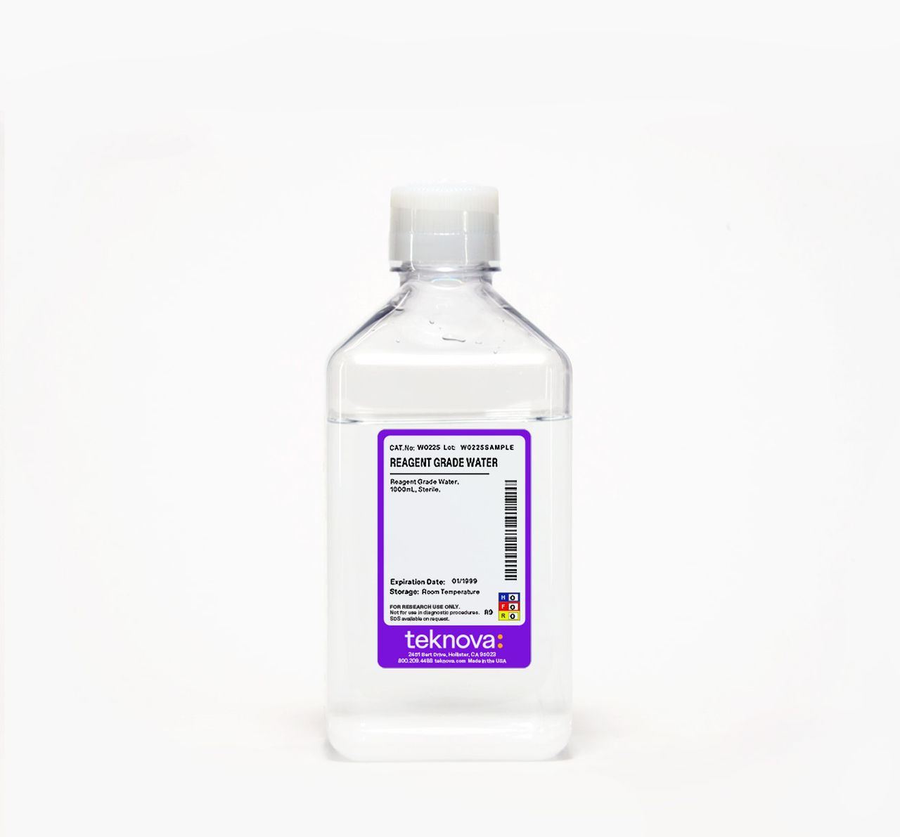 Reagent Grade Water in a 1000 mL bottle