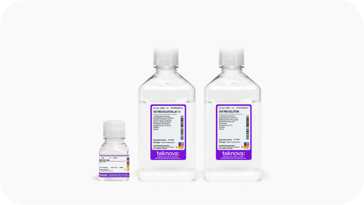 Various PBS and poloxamer concentrates